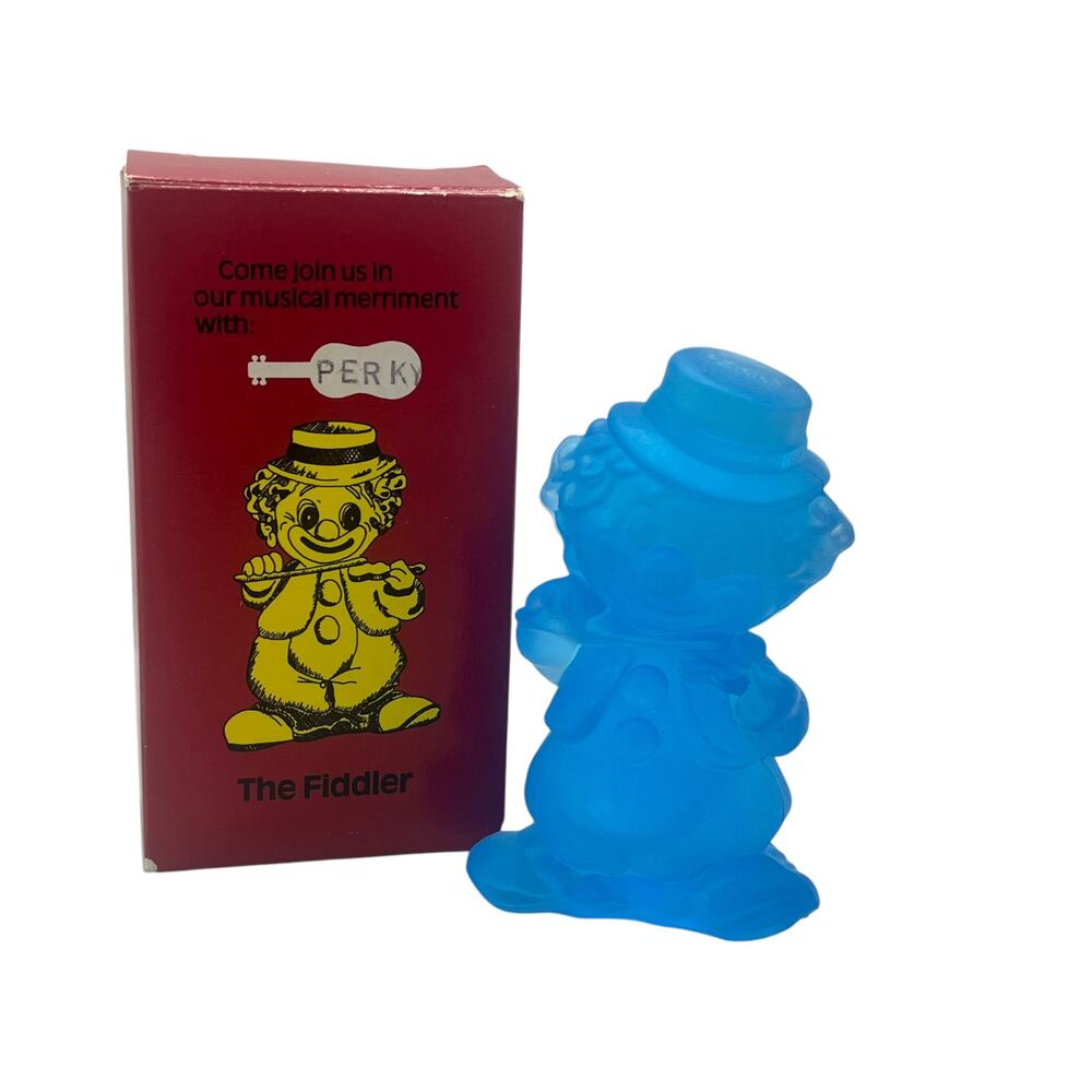 Mosser Glass The Fiddler Perky Blue Satin Glass Figurine